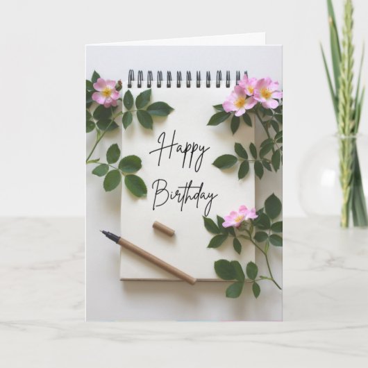 De Remerciements Fleurs roses Carte d'anniversaire (Devant)