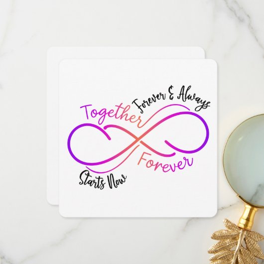 De Remerciements Forever and Always - Carte Saint Valentin (Devant/Arrière en situation)