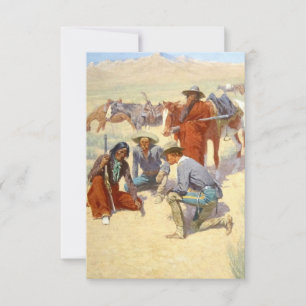 De Remerciements Frédéric Remington Art Occidental "Une carte dans 
