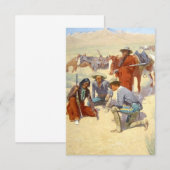 De Remerciements Frédéric Remington Art Occidental "Une carte dans  (Devant / Derrière)