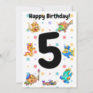 De Remerciements FriendFish mignon dessin animé carte d'anniversair