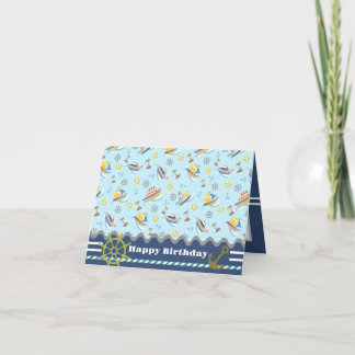 De Remerciements Fun Boats Blue. Carte d'anniversaire