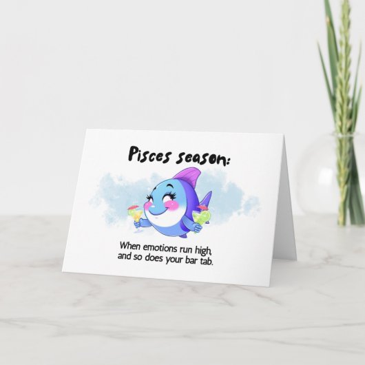 De Remerciements Funny Pisces Saison Zodiac carte d'anniversaire (Devant)