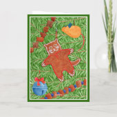 De Remerciements GINGERBREAD KITTY "Meowy Christmas" Carte / Vert (Dos)