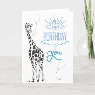 De Remerciements Giraffe Bonne Carte d'Anniversaire