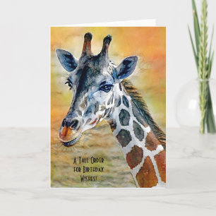 De Remerciements Grande jolie et douce Giraffe drôle Carte d'annive