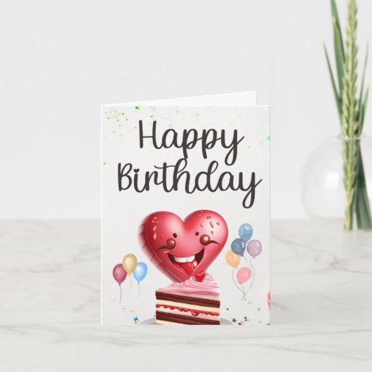 De Remerciements Heart Birthday Love : Carte Anniversaire (Devant)