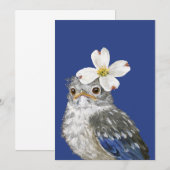 De Remerciements Helen la carte à plat bébé bleu (Devant / Derrière)