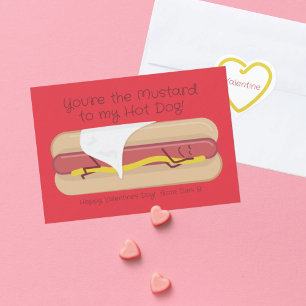 De Remerciements Hot Dog avec Mustard Kids School Carte Saint-Valen