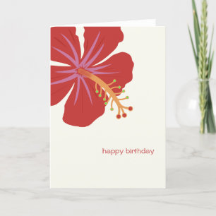 De Remerciements Île Carte d'anniversaire Tropical Hibiscus Flower