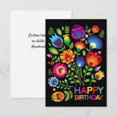 De Remerciements Jolie carte d'anniversaire du Folklore (Devant / Derrière)