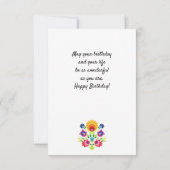 De Remerciements Jovely Folklore Bonne carte d'anniversaire (Dos)