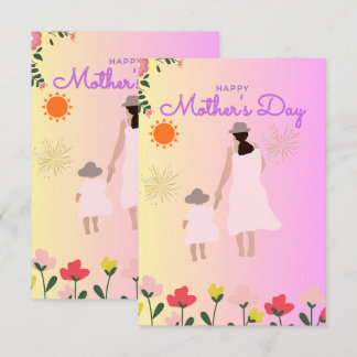 De Remerciements Joyeuse Fête des Mères Carte Silhouette – Maman et