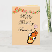 Joyeux Anniversaire Carte Princesse Visage Mignon