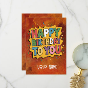 De Remerciements Joyeux anniversaire coloré souhaits carte personna
