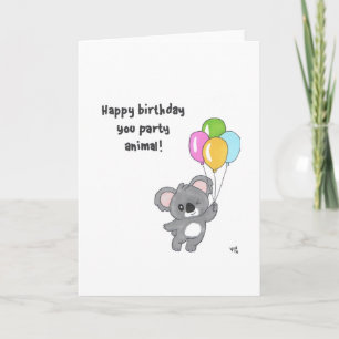 De Remerciements Joyeux Anniversaire Vous Fête Animal - Carte Koala