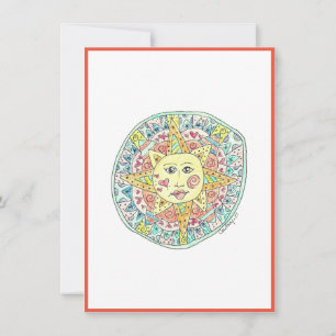De Remerciements Joyeux soleil - Carte à note plate