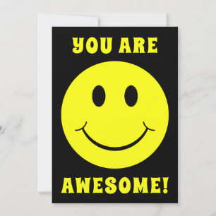 De Remerciements Joyeux Visage Jaune Tu Es Une Magnifique Carte