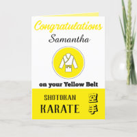 Karate Yellow Belt Promotion Carte Félicitations