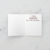 De Remerciements Kudus/félicitations pour un carte pour notes bien (Intérieur)
