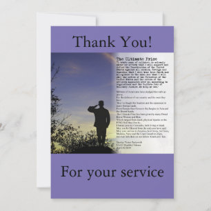 De Remerciements La carte Soldat et Anciens Combattants au meilleur