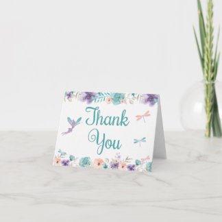 De Remerciements La libellule féerique florale remercient la carte