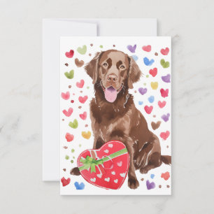 De Remerciements Labrador au chocolat avec carte d'amour du coeur