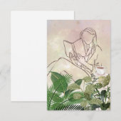 De Remerciements Lady Reading avec plante et carte café (Devant / Derrière)