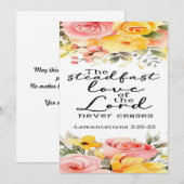 De Remerciements Lamentations 3:22-23 Carte d'encouragement (Devant / Derrière)