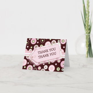 De Remerciements Les points roses heureux doublent le carte pour