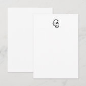 De Remerciements Lettre monographique B carte pour notes manuscrit (Devant / Derrière)