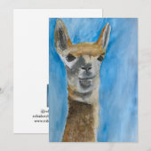 De Remerciements Llama carte pour notes (Devant / Derrière)