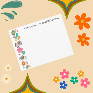 De Remerciements LOVE Flower Power Super 70's thème Carte à note pl