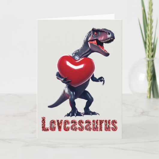 De Remerciements Loveasaurus Carte Saint Valentin (Devant)