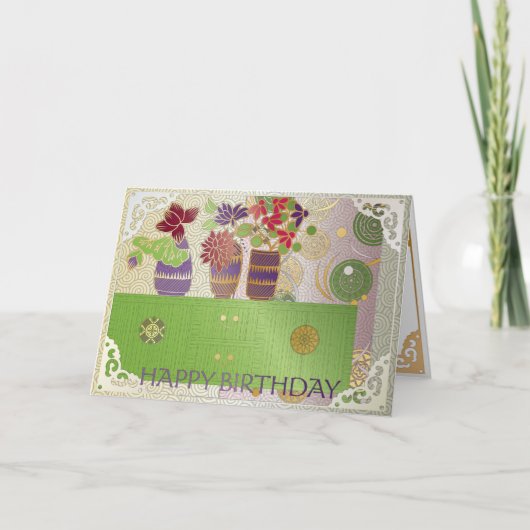 De Remerciements Mah Jongg Green Table Carte d'anniversaire (Devant)