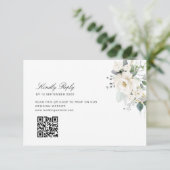 De Remerciements mariage à fleurs eucalyptus code QR carte RSVP (Debout devant)