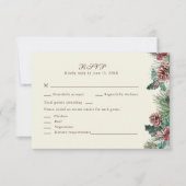 De Remerciements Mariage hiver verdure carte RSVP (Devant)