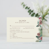 De Remerciements Mariage hiver verdure carte RSVP (Debout devant)