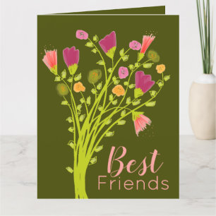 De Remerciements Meilleurs Amis Bonne Carte Olive Flowday Anniversa