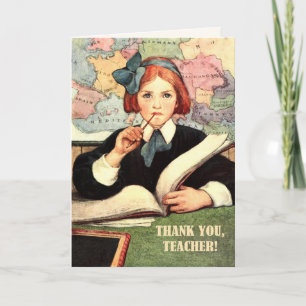 De Remerciements Merci, professeur. Carte personnalisée Art vintage