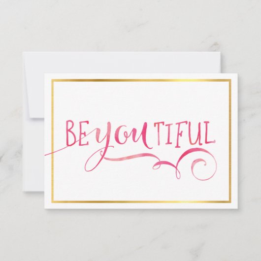 De Remerciements MINI CARTE D'INSPIRATION Be-you-tiful typographie  (Devant)