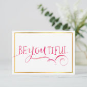 De Remerciements MINI CARTE D'INSPIRATION Be-you-tiful typographie  (Debout devant)