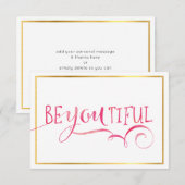 De Remerciements MINI CARTE D'INSPIRATION Be-you-tiful typographie  (Devant / Derrière)