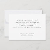 De Remerciements Moderne Simple amusant Décontracté Mariage Carte d (Dos)