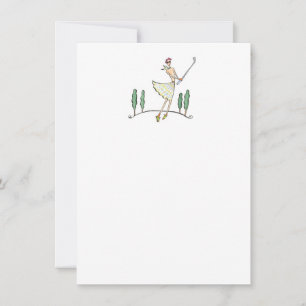 De Remerciements Notes Lulu / Sortie Golf / 4,5 x 6,25 Carte Plat