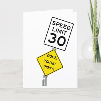 De Remerciements Oops You Hit 30 drôle 30e anniversaire carte