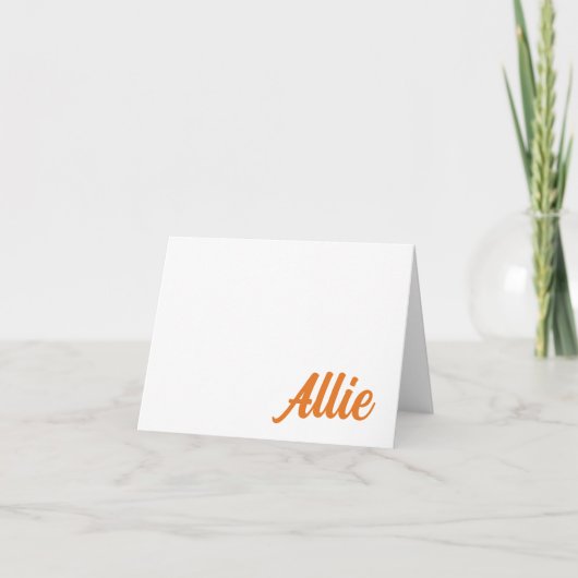 De Remerciements ORANGE, NAVY Auburn, AL Carte personnalisée (Devant)