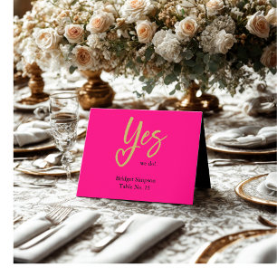 De Remerciements Oui Nous faisons Hot Pink Gold Mariage carte d'inv