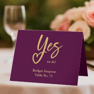 De Remerciements Oui Nous faisons la carte d'invité mariage or prun