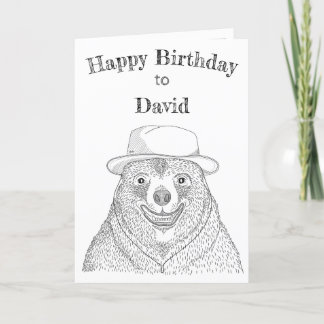 De Remerciements Ours souriant / Carte d'anniversaire personnalisée